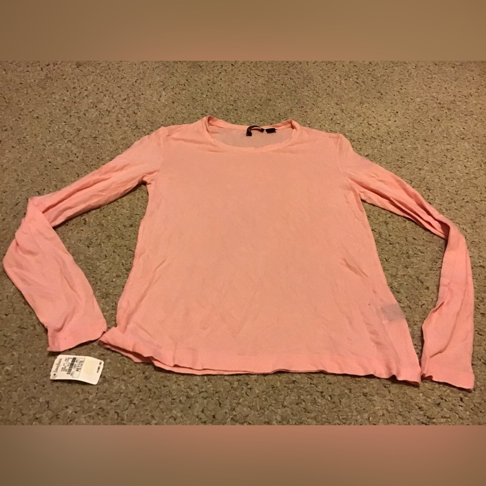 DONNA KARAN SZ XS NWT LS TOP WOMENS PETITE